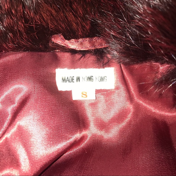 Vintage Oxblood Rabbit Fur Bomber Jacket - Picture 4 of 4